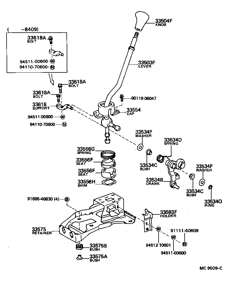 Shift Lever & Retainer