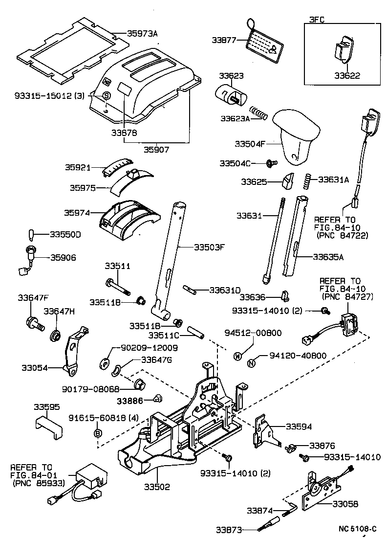 Palanca de cambios y retenedor