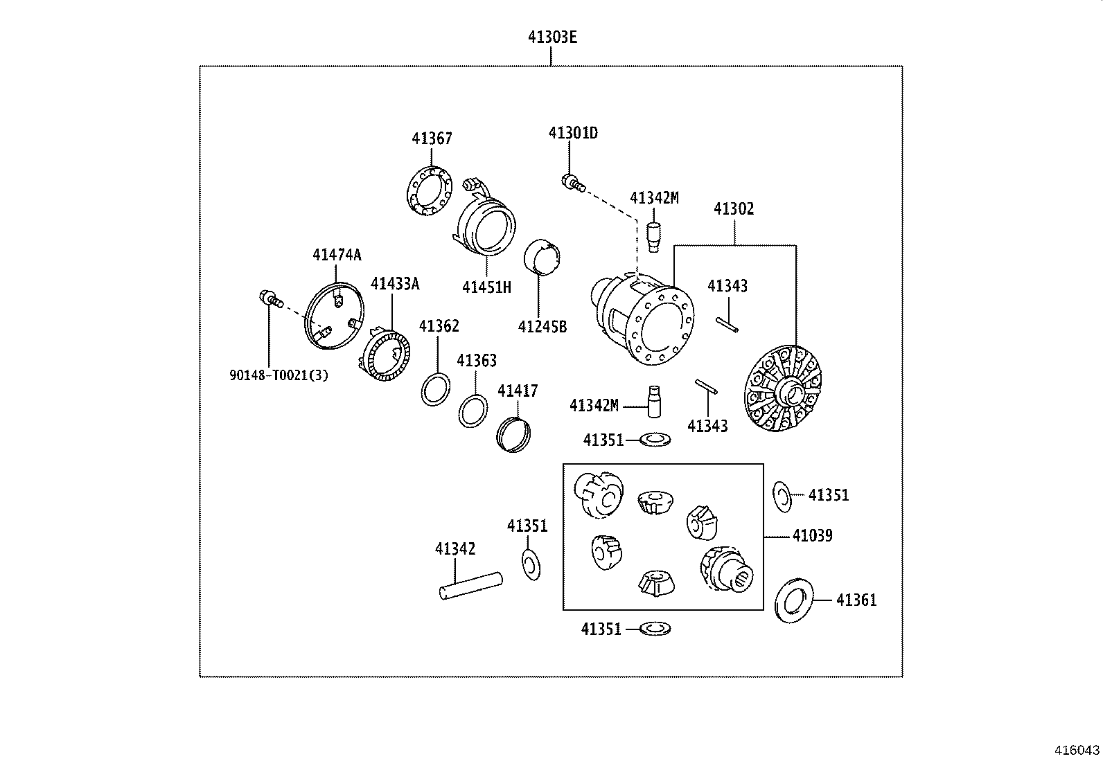 Diferencial de la carcasa del eje trasero