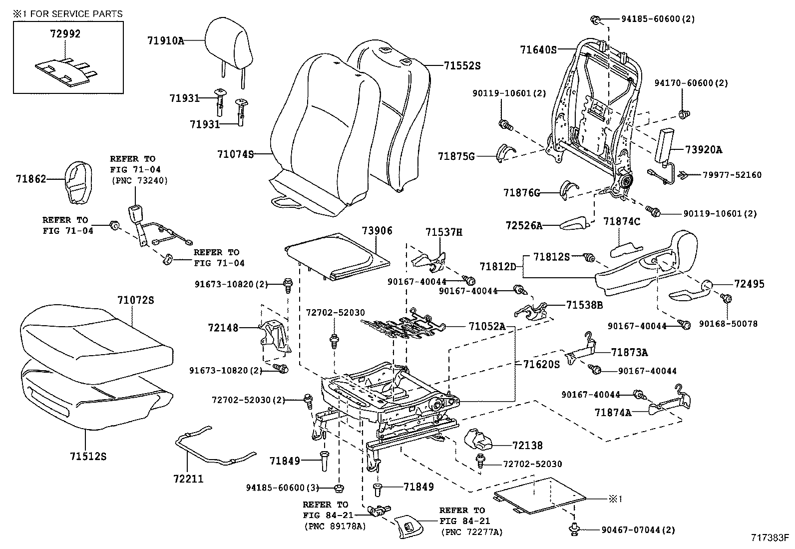 Asiento delantero y riel del asiento