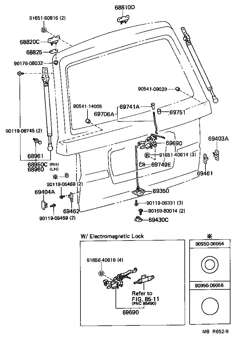 Bisagra de cerradura de puerta trasera