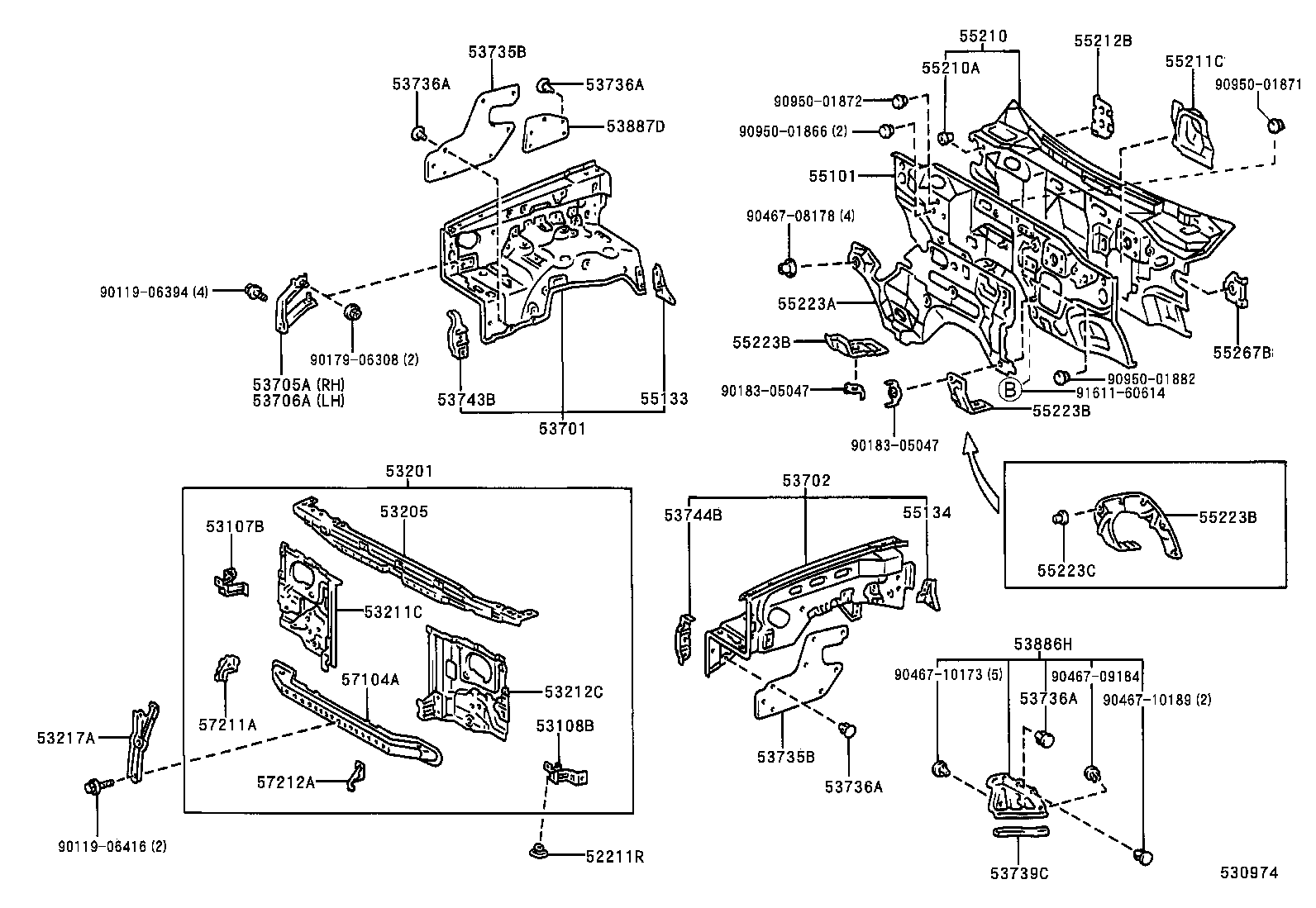 Front Fender Apron Dash Panel