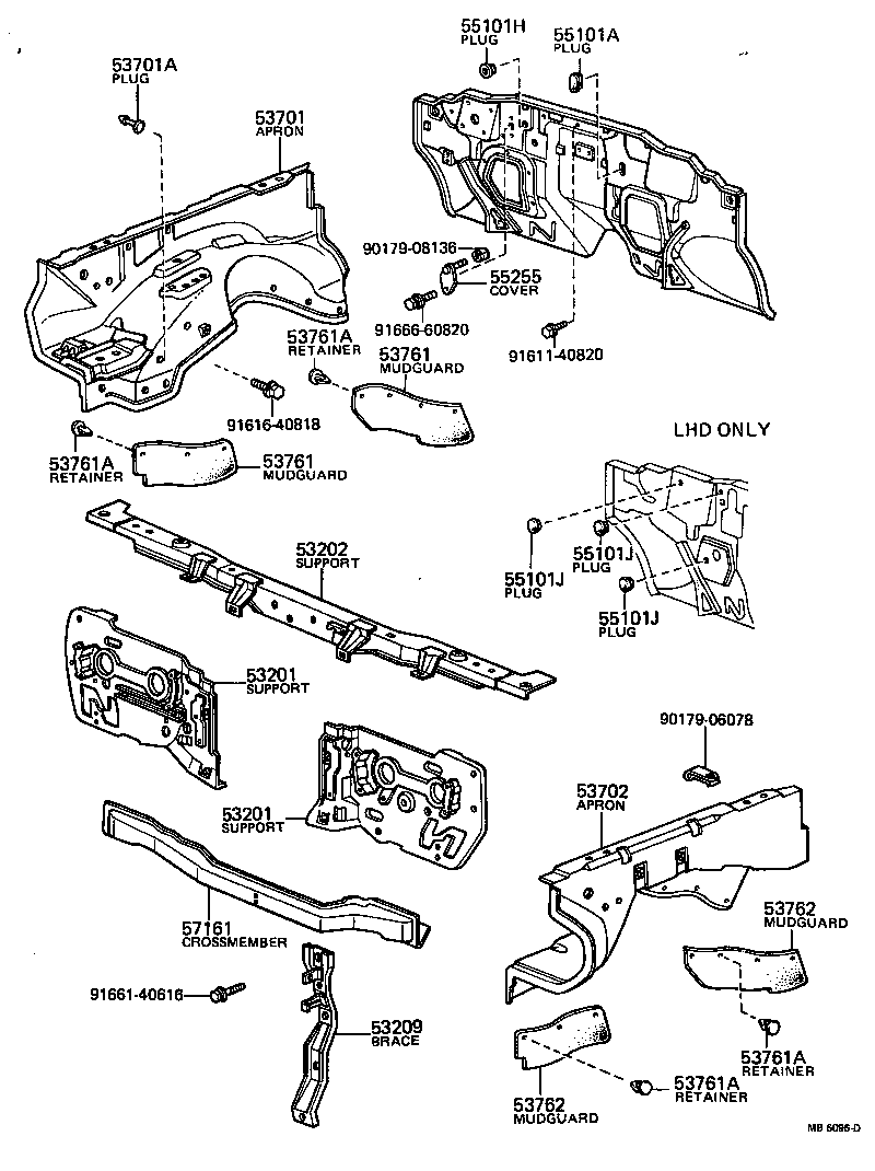 Front Fender Apron Dash Panel