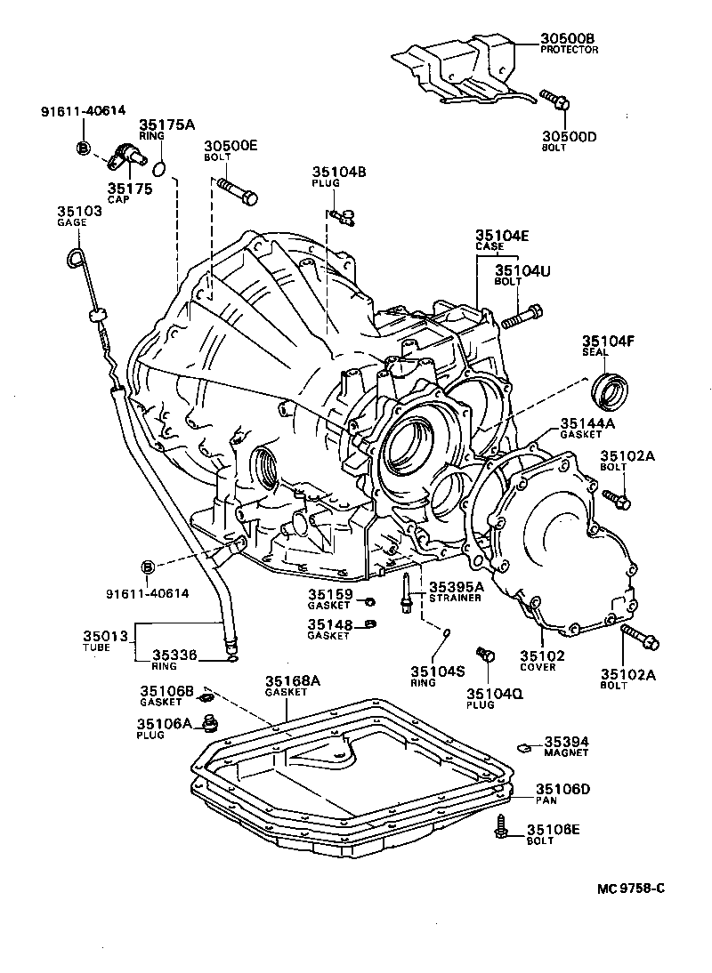 Caja de transmisión y cárter de aceite