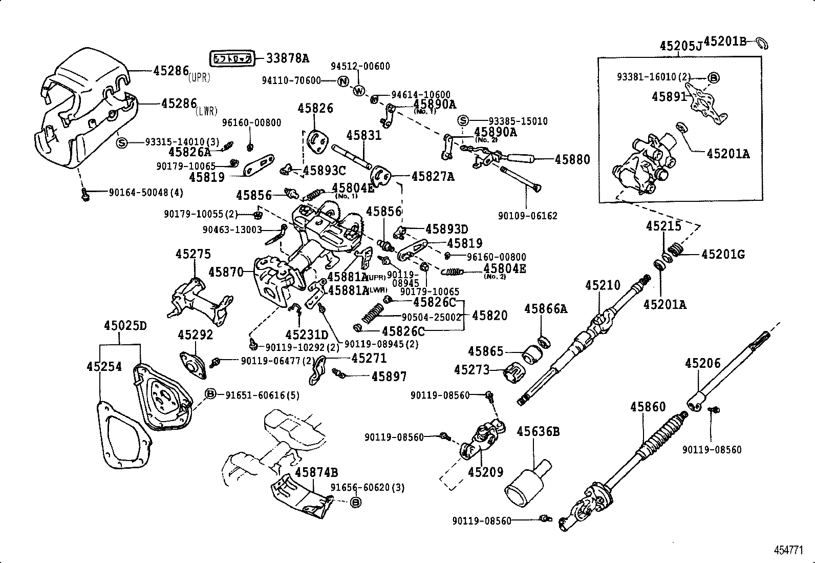 Columna de dirección y eje