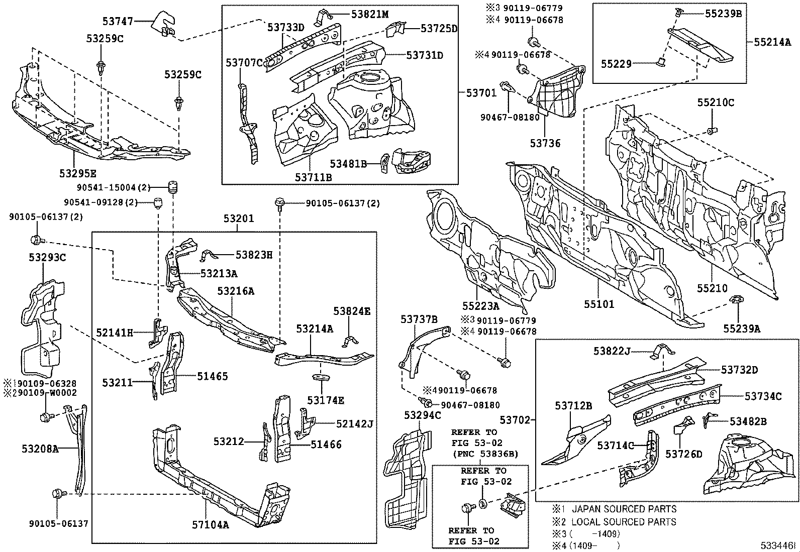 Front Fender Apron Dash Panel