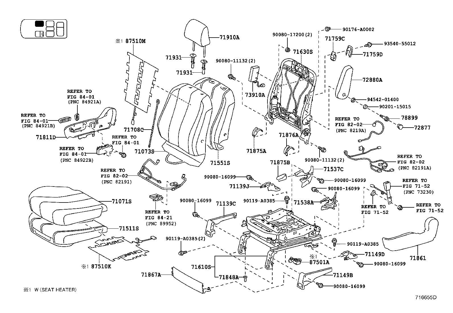 Asiento y pista del asiento