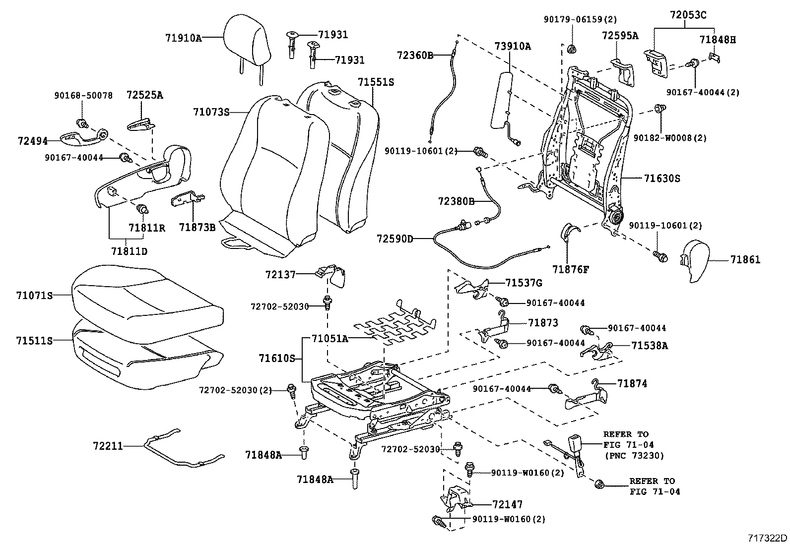 Asiento delantero y riel del asiento
