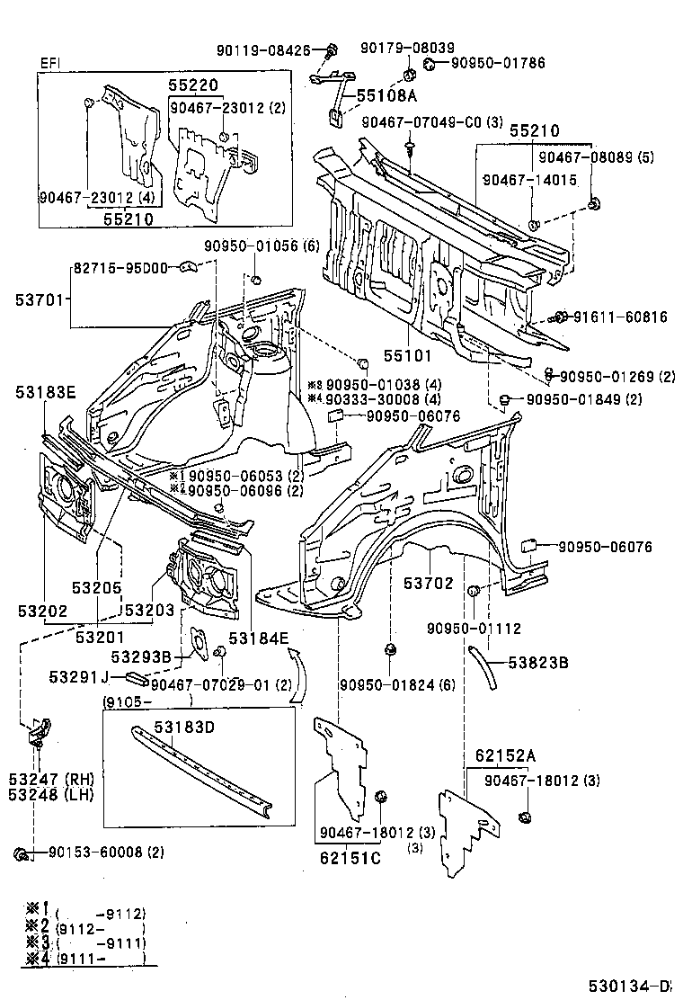 Front Fender Apron Dash Panel