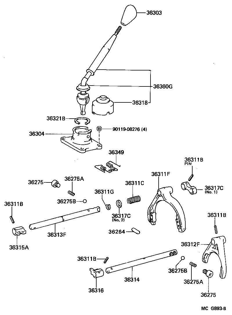 Transfer Lever & Shift Rod