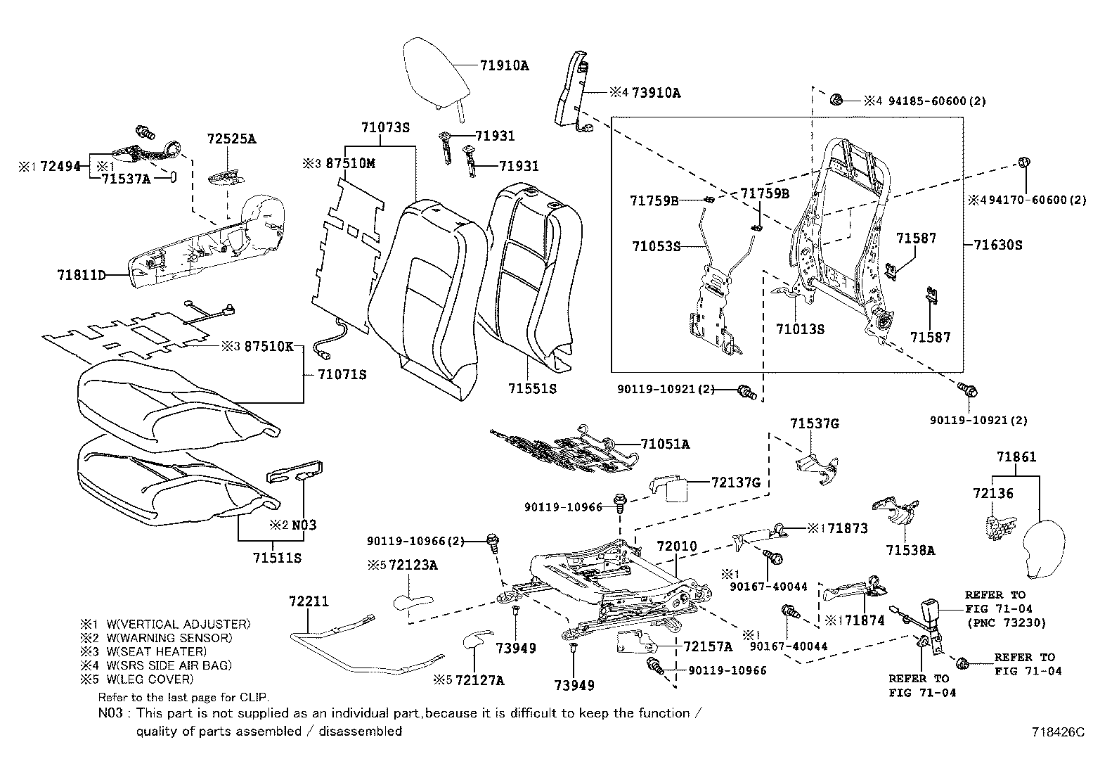 Asiento delantero y riel del asiento