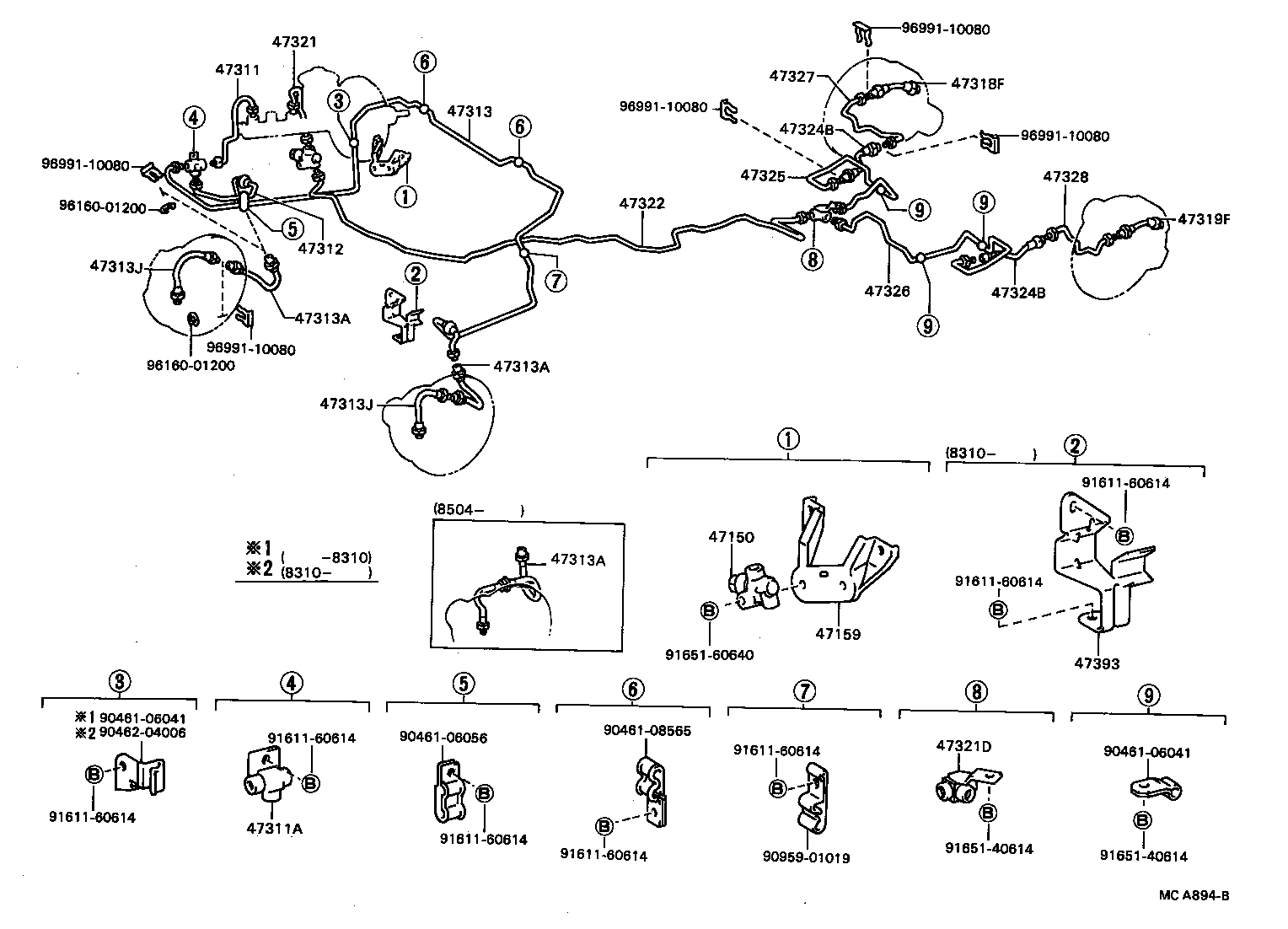 Abrazadera del tubo de freno