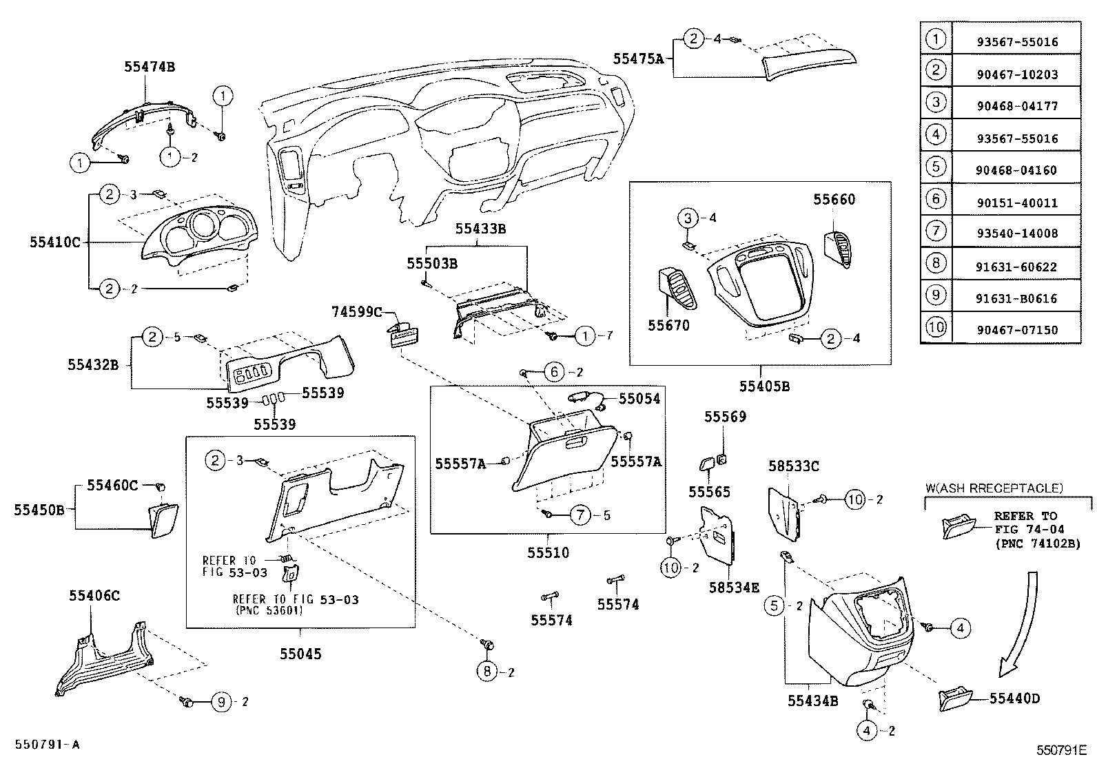 Instrument Panel Glove Compartment