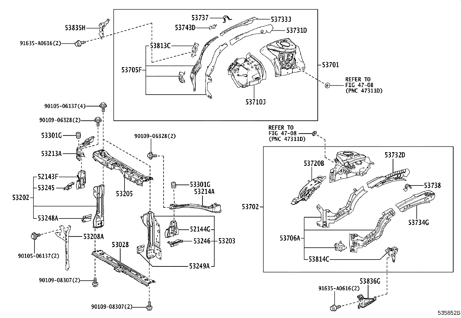 Front Fender Apron Dash Panel