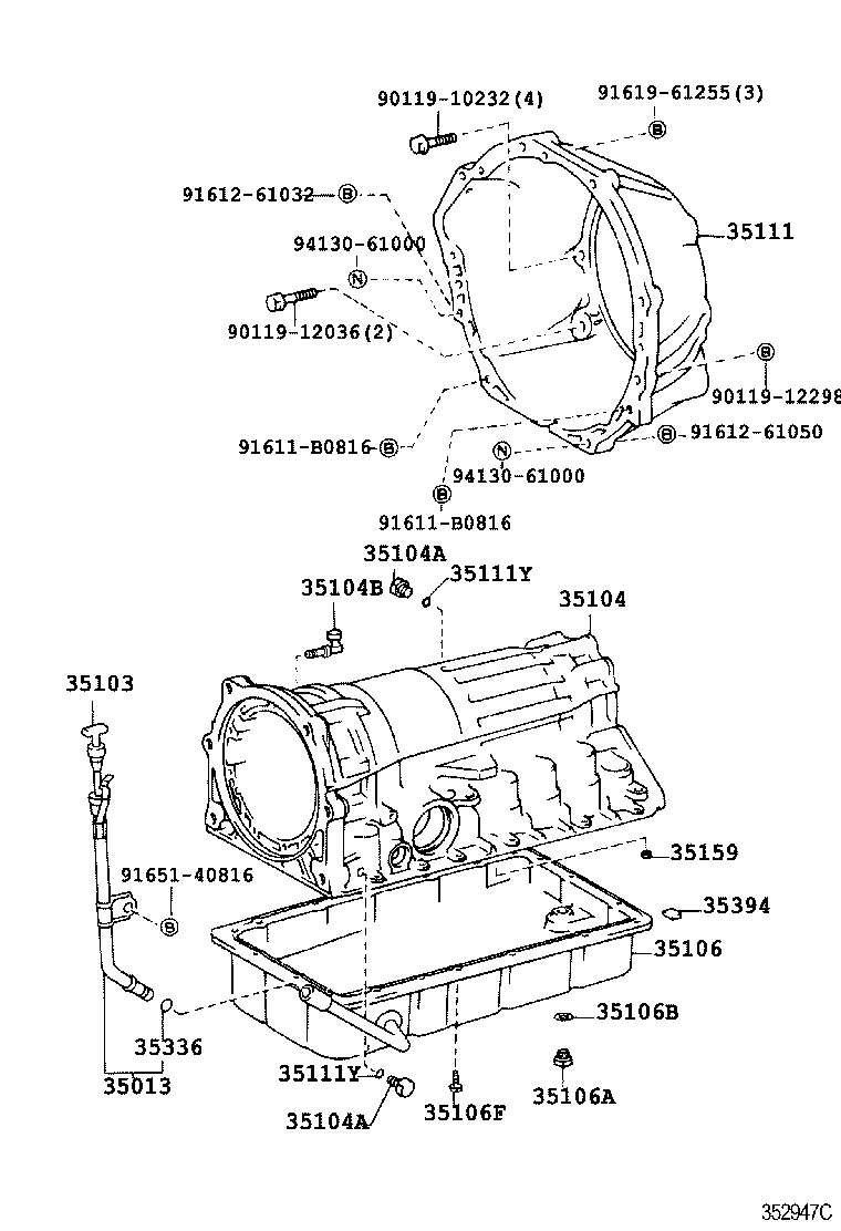 Caja de transmisión y cárter de aceite