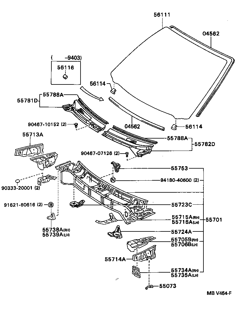 Cowl Panel & Windshield Glass