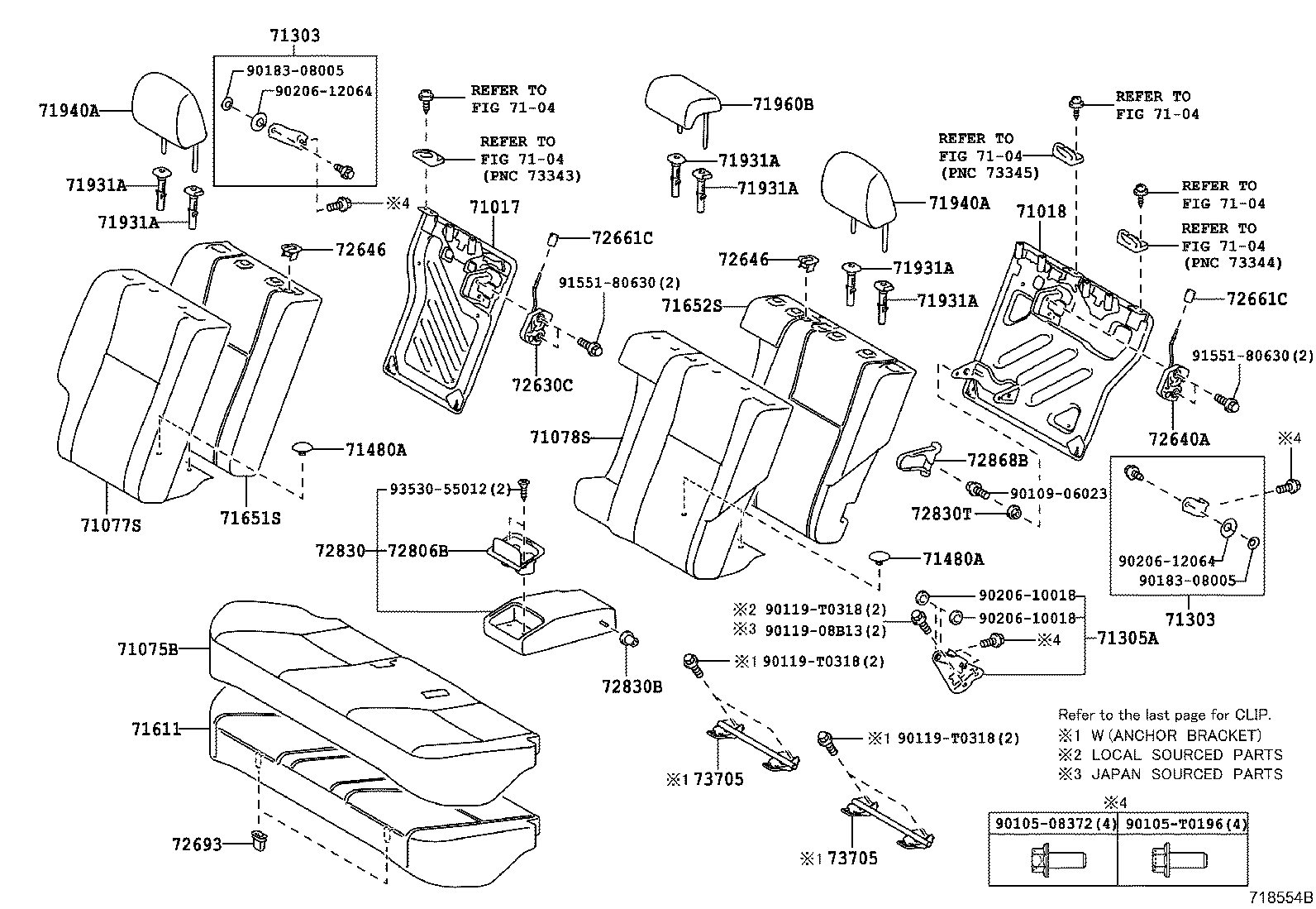 Asiento trasero y riel del asiento