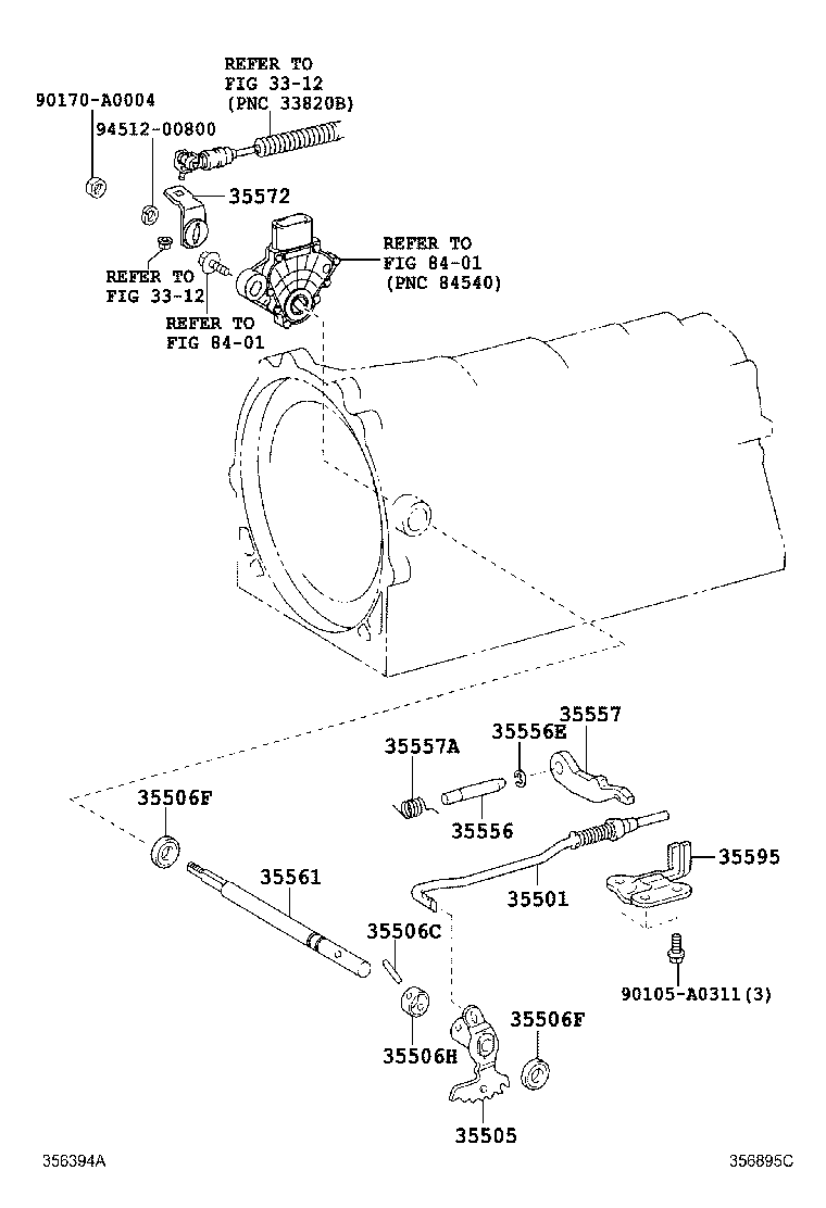 Enlace del acelerador y palanca de válvula