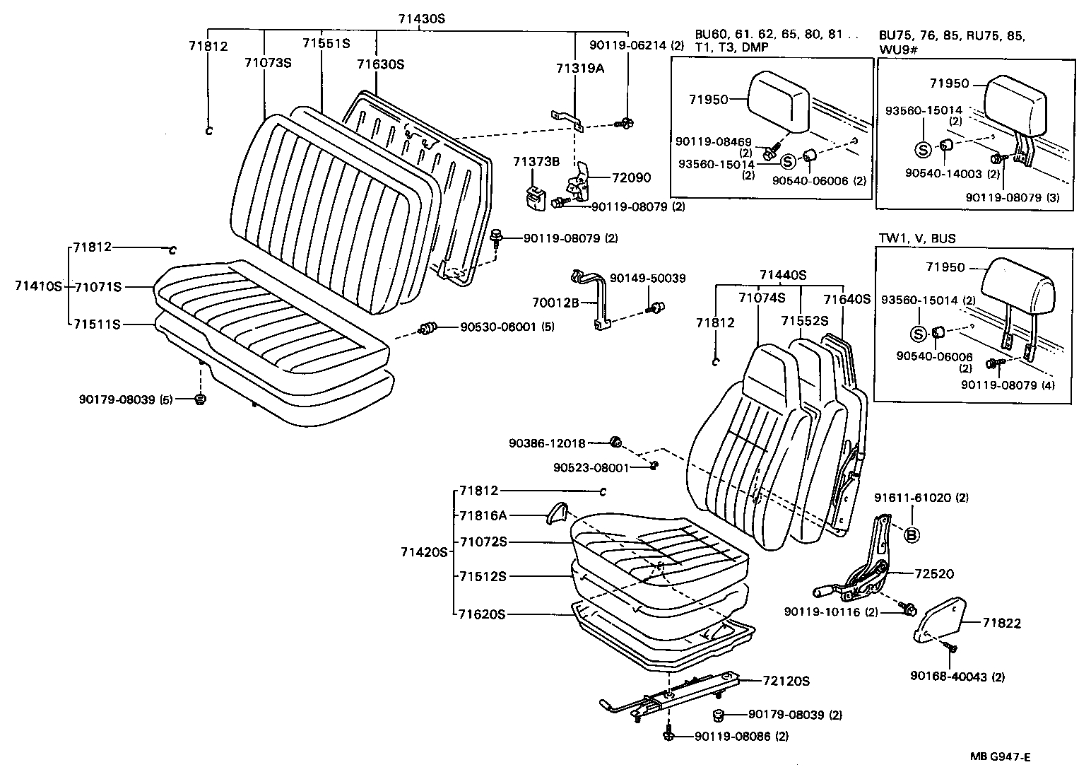 Asiento y pista del asiento