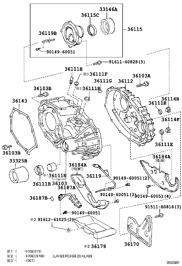 Caja de transferencia y carcasa de extensión