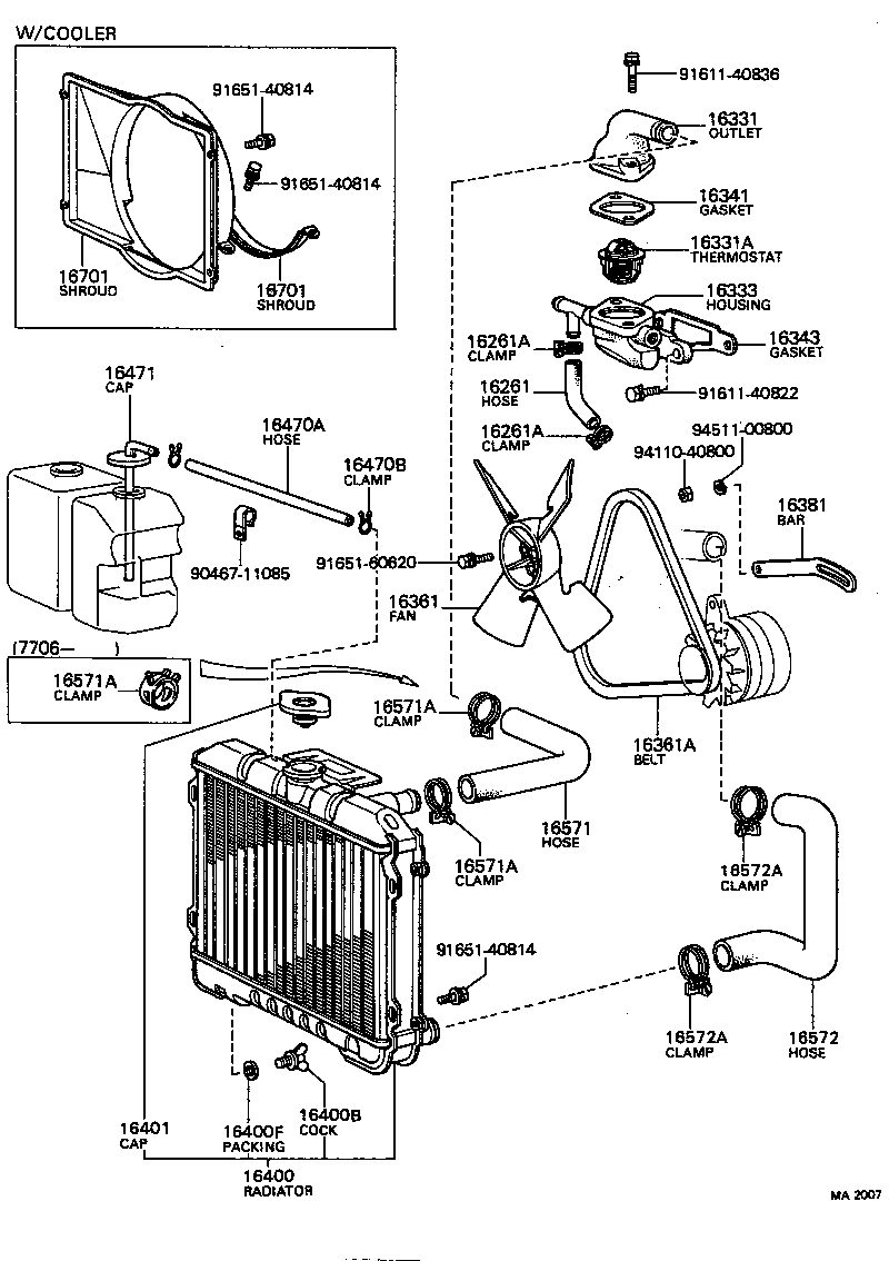 Radiator Water Outlet