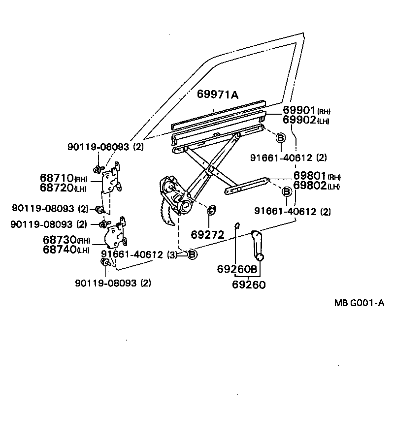 Front Door Window Regulator Hinge