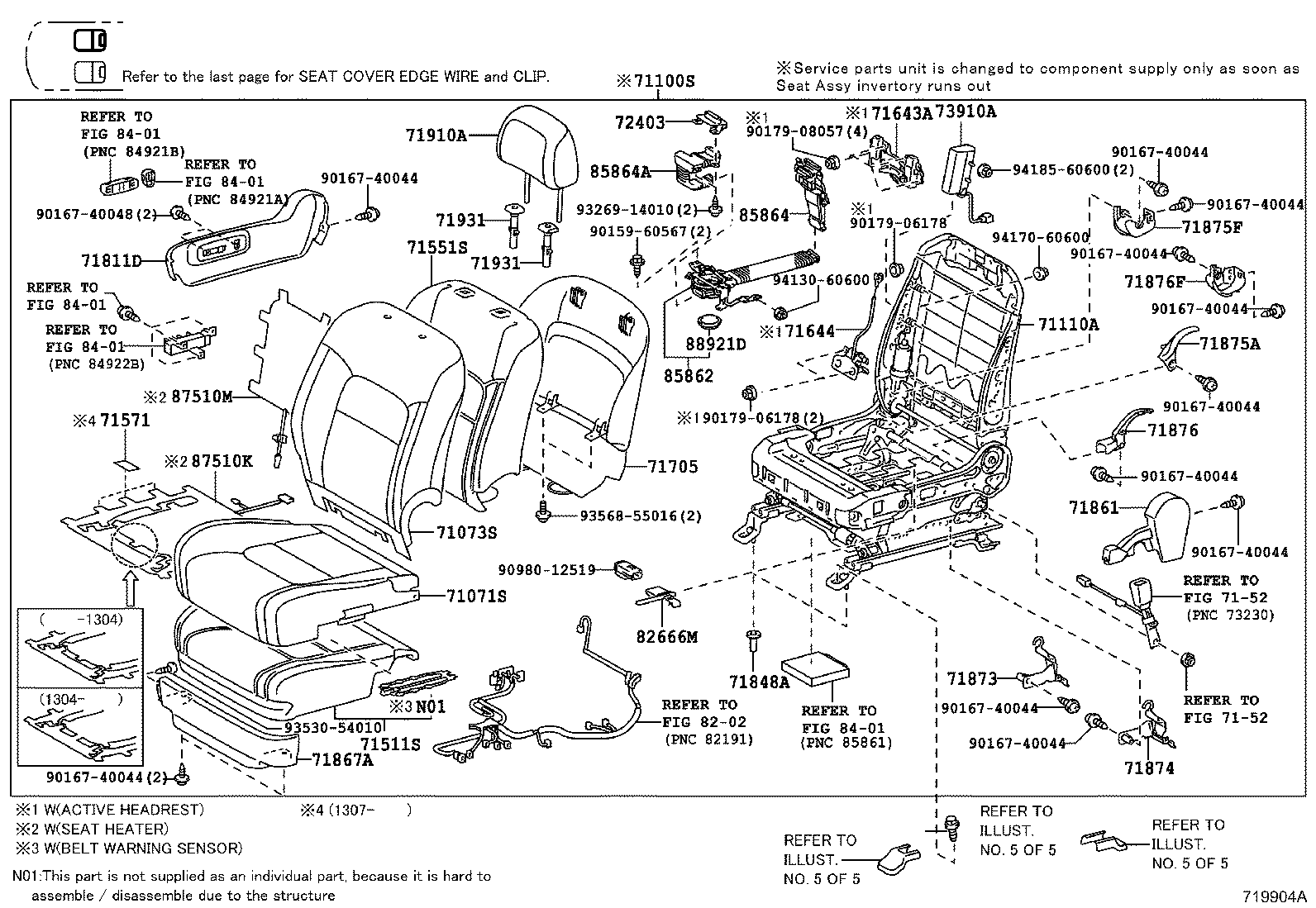 Asiento y pista del asiento