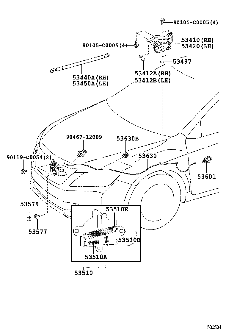Hood Lock & Hinge