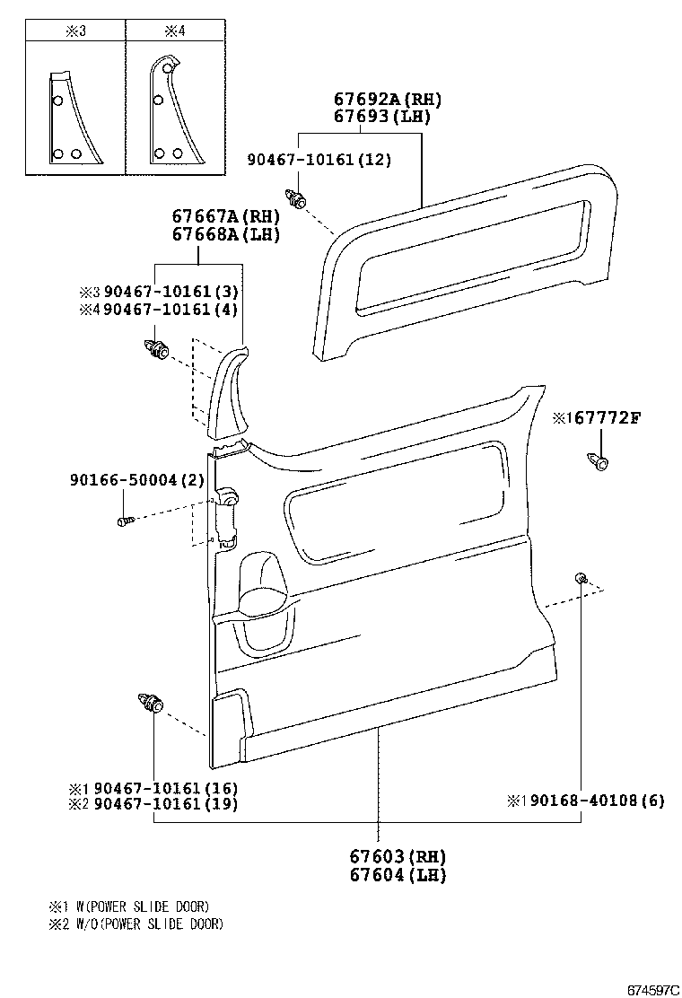 Panel de puerta trasera y vidrio