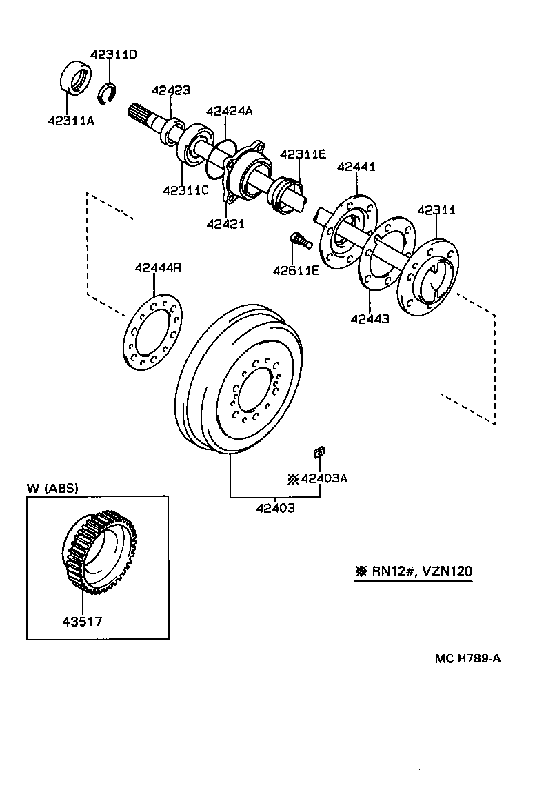 Rear Axle Shaft Hub