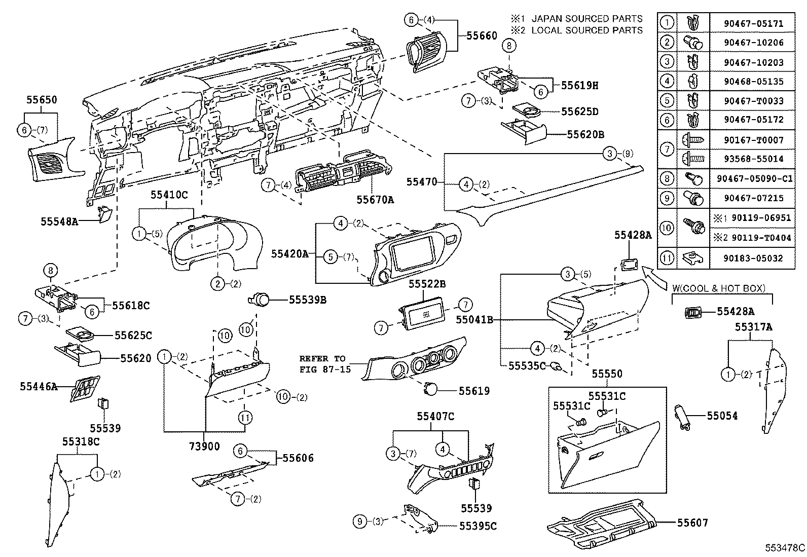 Instrument Panel Glove Compartment