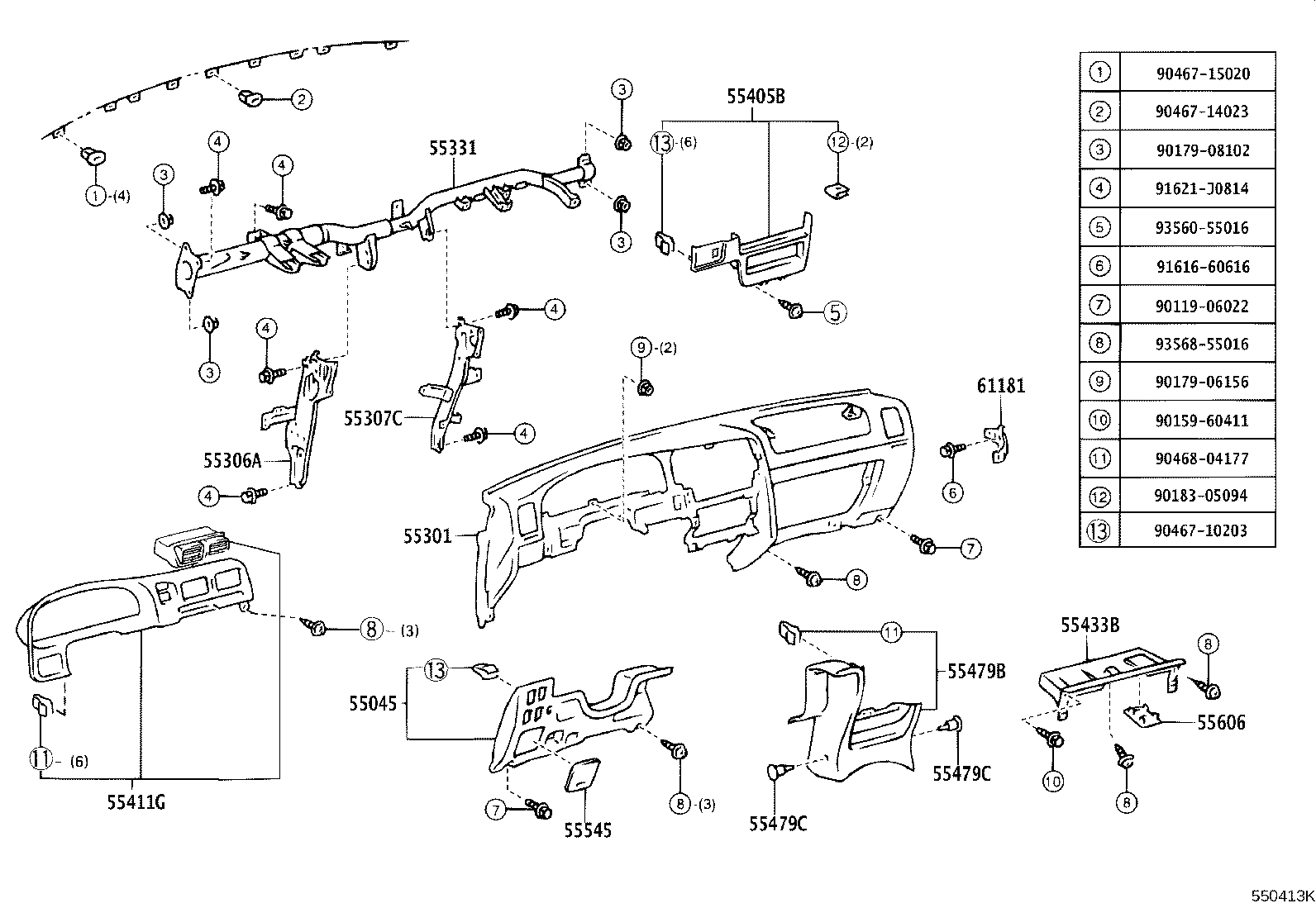 Instrument Panel Glove Compartment