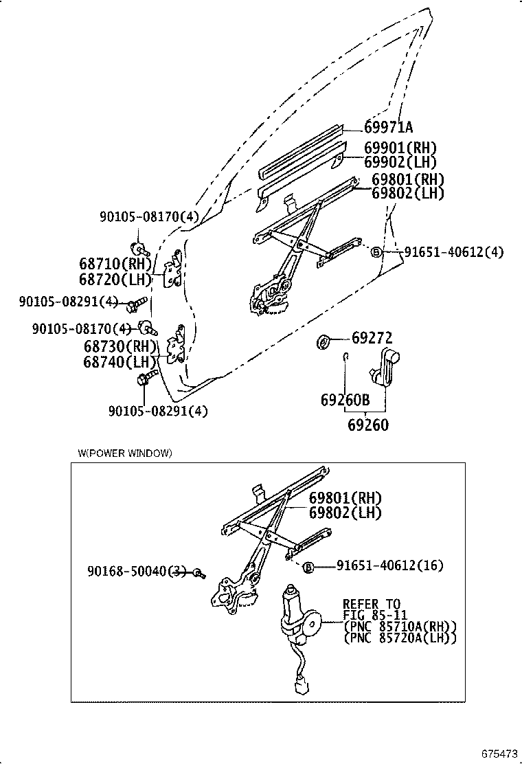Front Door Window Regulator Hinge