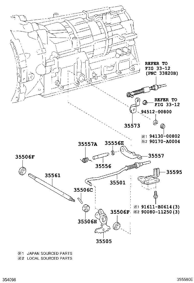 Enlace del acelerador y palanca de válvula