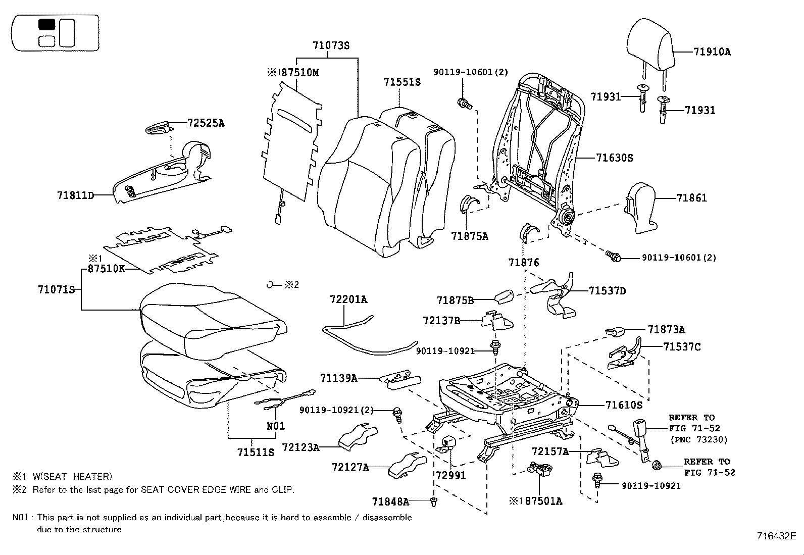 Asiento y pista del asiento