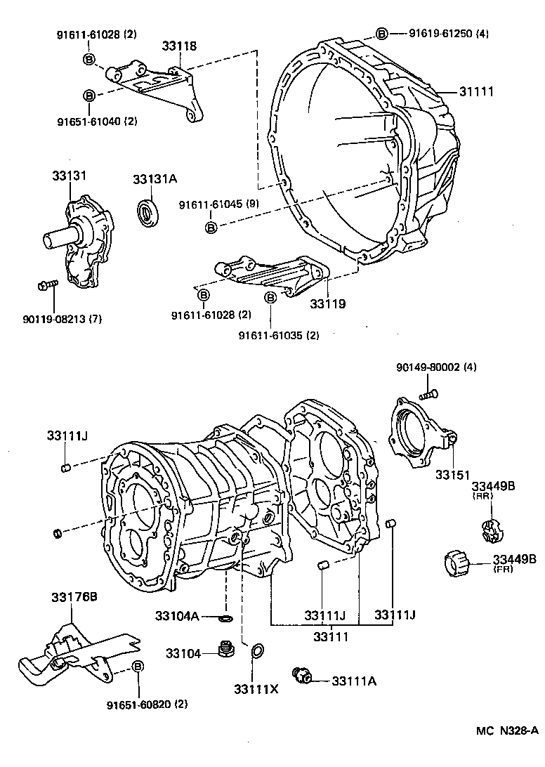 Carcasa de embrague + caja de transmisión