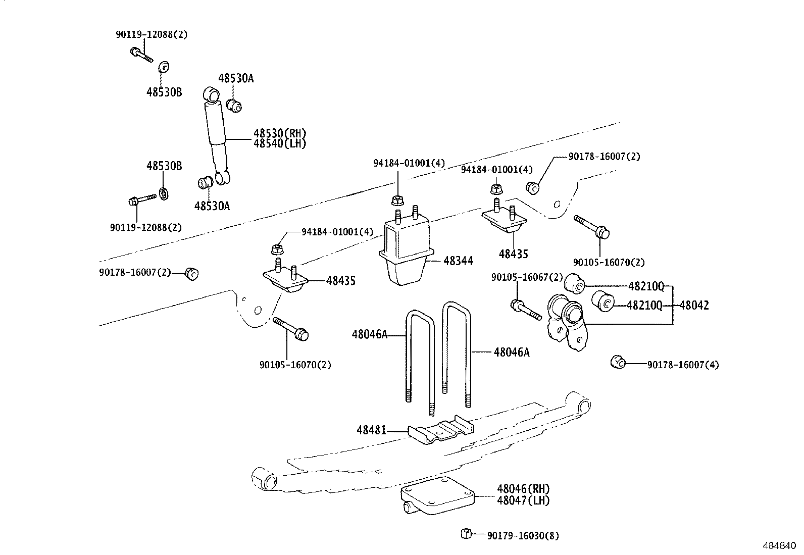 48531-80796 Absorber Assy, Shock, Rear Rh Toyota | YoshiParts