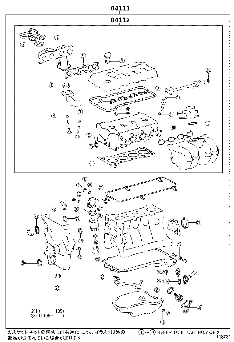 Kit de juntas de revisión del motor