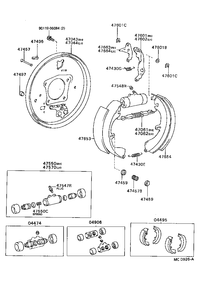 Rear Drum Brake Wheel Cylinder Backing Plate