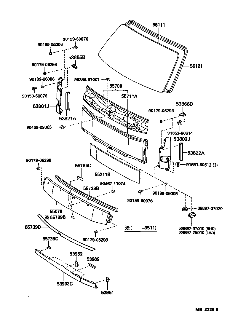 Front Panel & Windshield Glass