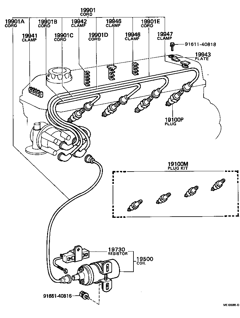 Ignition Coil Spark Plug Glow Plug