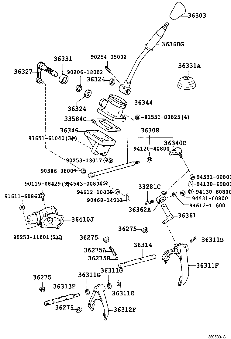 Transfer Lever & Shift Rod