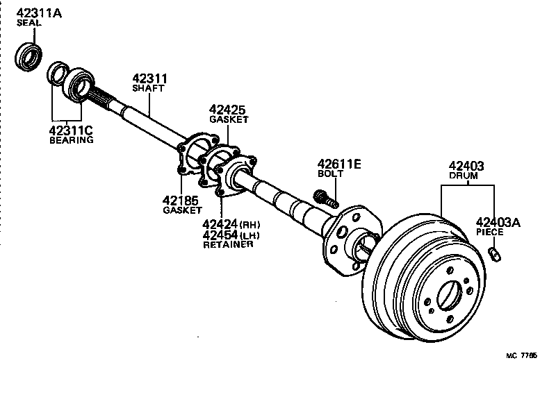 Rear Axle Shaft Hub