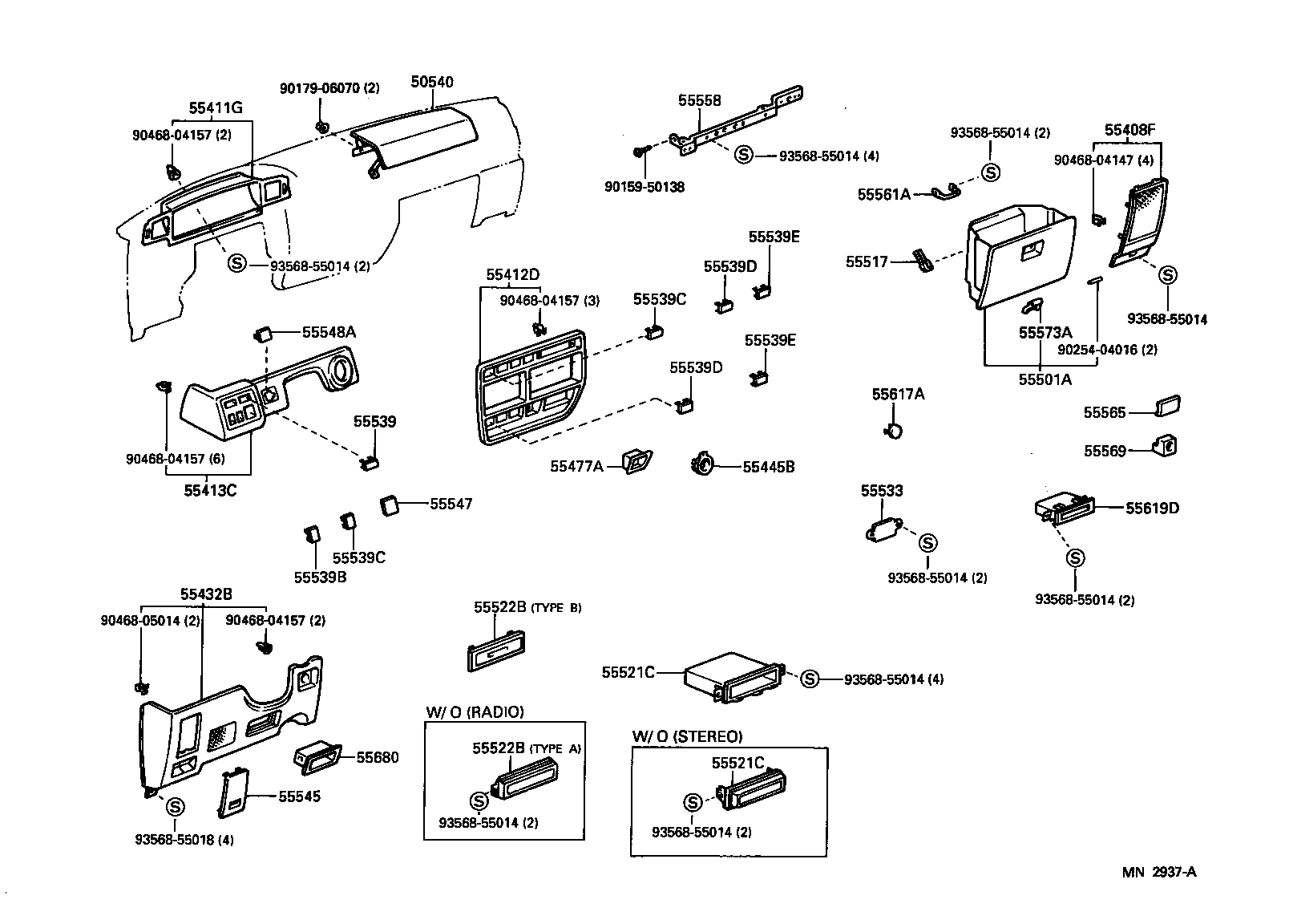 Panel de instrumentos Guantera