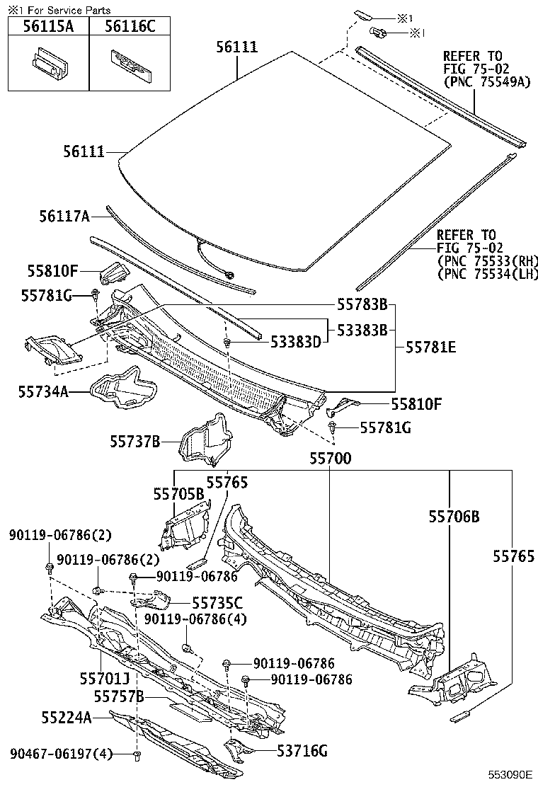 Cowl Panel & Windshield Glass