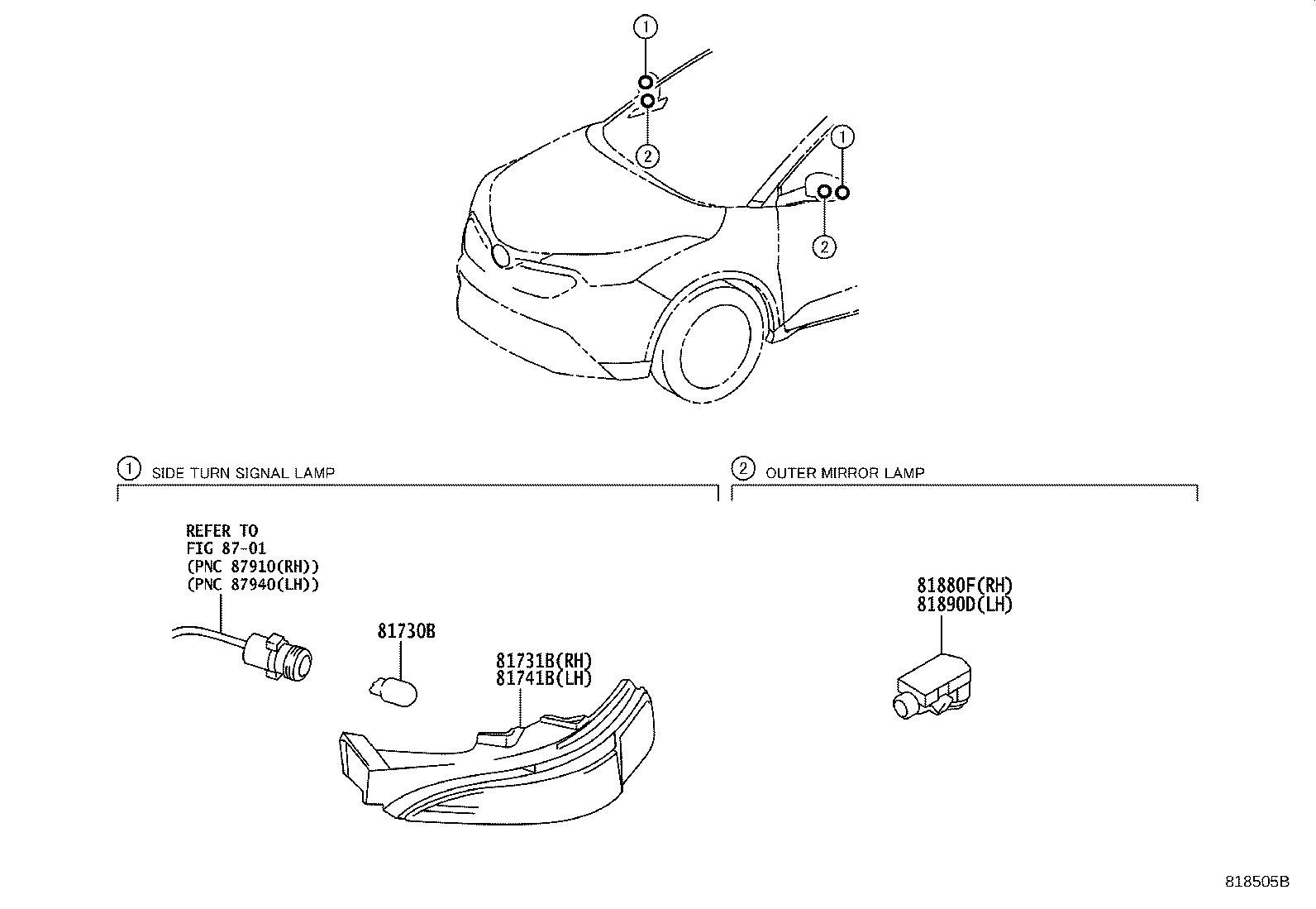 Turn Signal Lamp & Outer Mirror Lamp