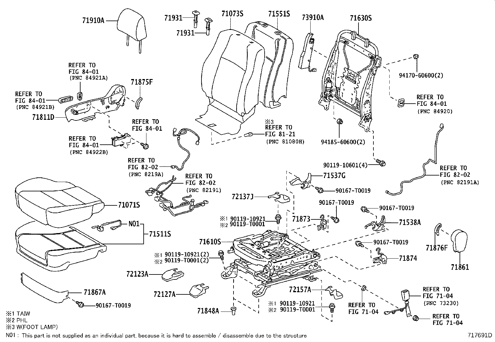 Asiento delantero y riel del asiento
