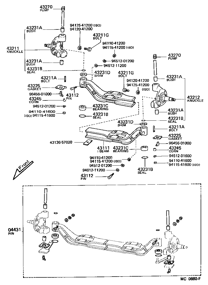 Front Axle Arm Steering Knuckle