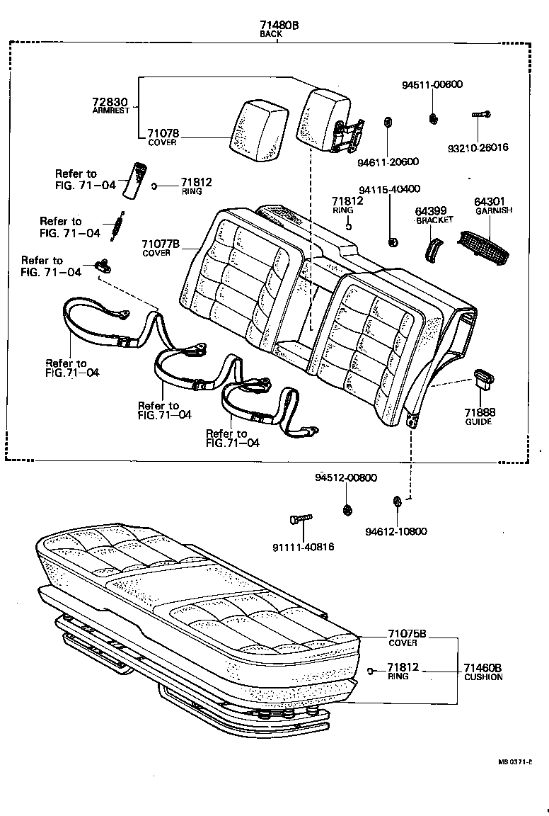 Asiento trasero y riel del asiento