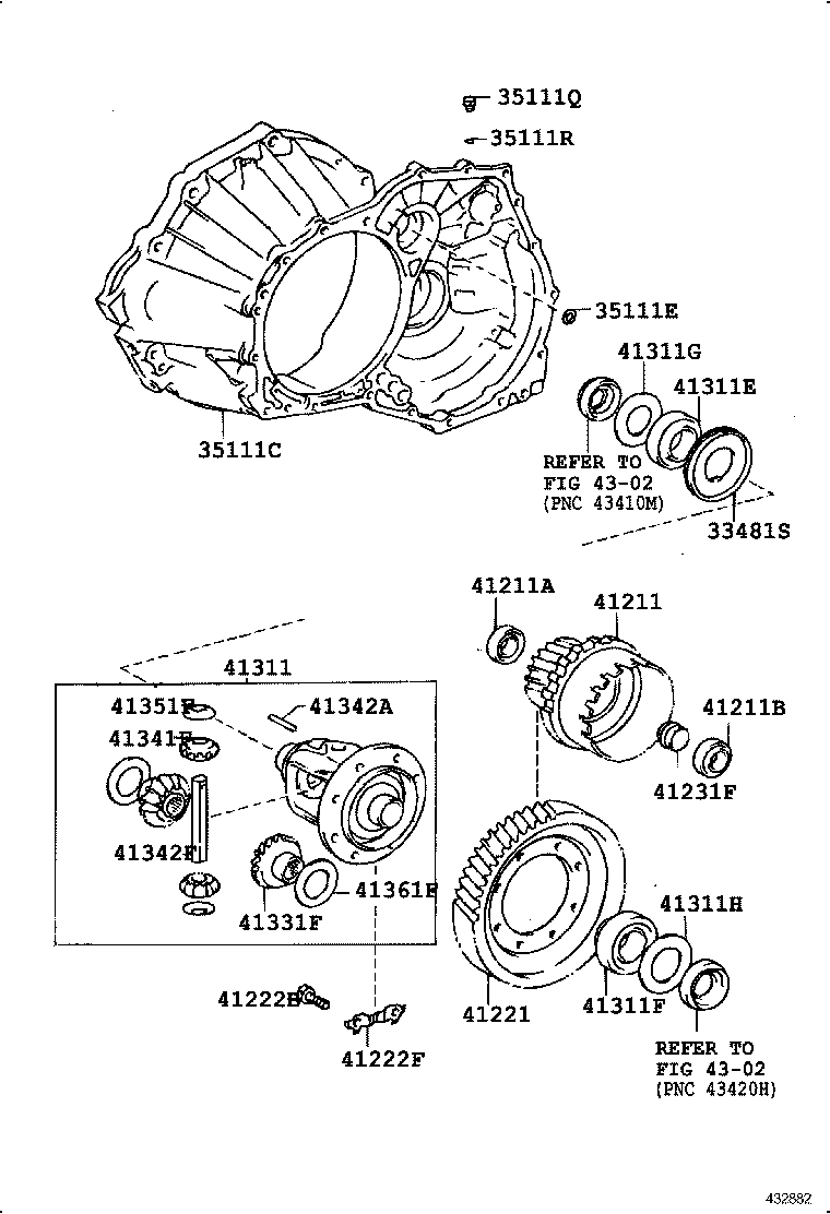 Carcasa del eje delantero y diferencial